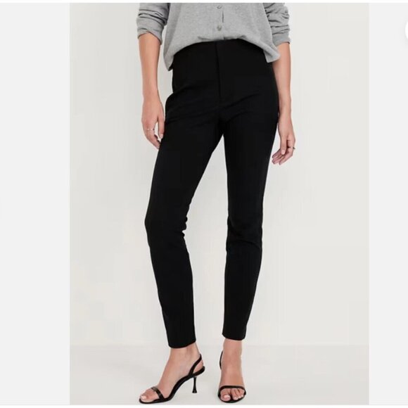 Old Navy Extra High Waisted Polished Pixie Skinny Ankle Pants Size 4 TALL Black - Picture 2 of 11